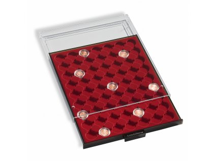 Boxy na mince v bublinkách, tmavě červené (Velikost 1 pole Ø 24,5 mm)