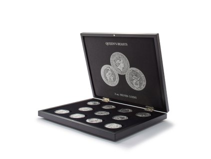 volterra uno presentation case for 11 aqueens beasts silver coins in capsules