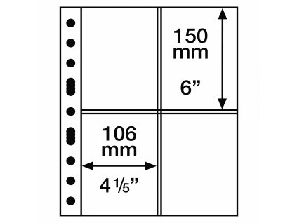 Albové listy GRANDE, 4 kapsy, 106 x 150 mm (Typ Čiré)