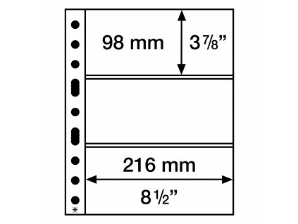 Albové listy GRANDE, 3 kapsy, 216 x 98 mm (Typ Čiré)