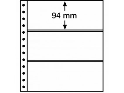 Albové listy R, 3 kapsy, 248 x 94 mm (Typ Černé)