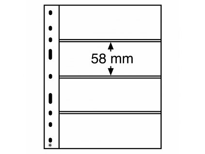 Albové listy OPTIMA, 4 kapsy, 180 x 58 mm (Typ Černé)