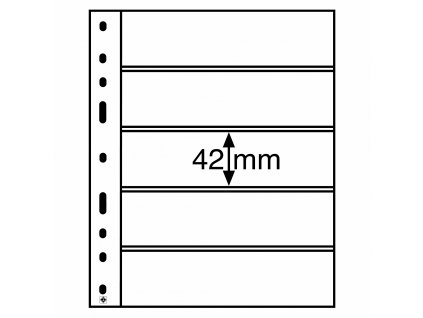 Albové listy OPTIMA, 5 kapes, 180 x 42 mm (Typ Černé)