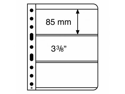 Albové listy VARIO, 3 kapsy, 195 x 84 mm (Typ Černé)