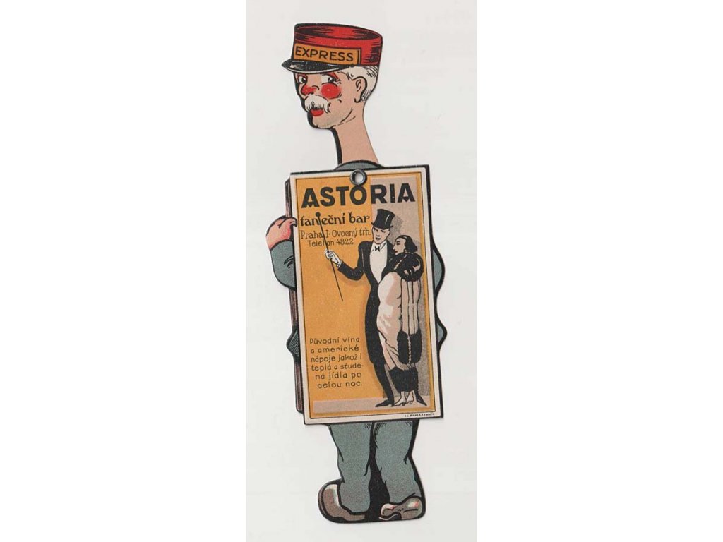 Taneční klub Astoria, Praha, reklamní otáčecí vizitka, cca 1935