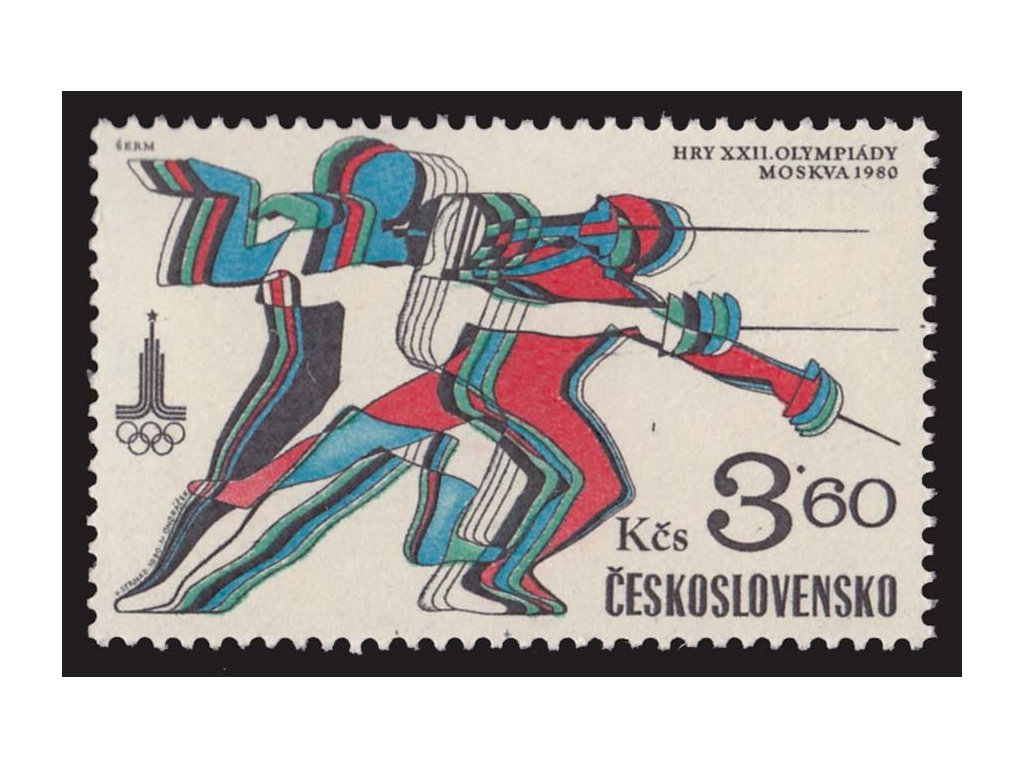 1980, 3.60Kčs OH Moskva, VV - čárka nad kolenem, Nr.2421, **