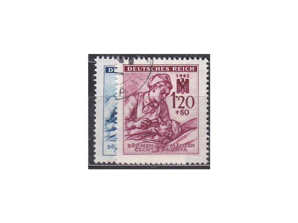 1942, 60h-1.20K ČK III, série, Nr.100-101, razítkované, ilustrační foto