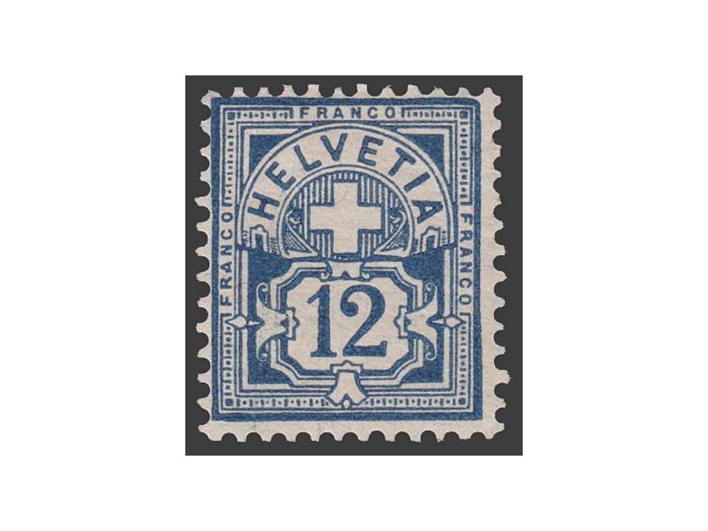 1906, 12 C modrá, MiNr.86, * po nálepce, dv