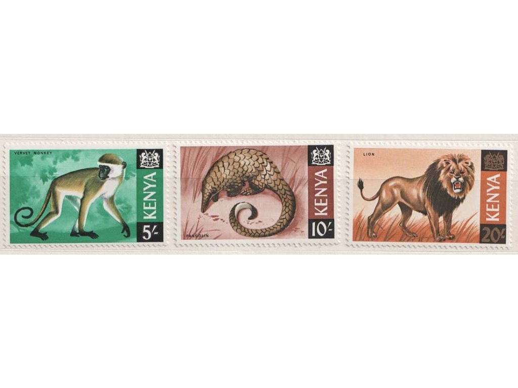 Kenya, 1966, 5, 10 a 20 Sh Fauna, MiNr.31,32,33, **