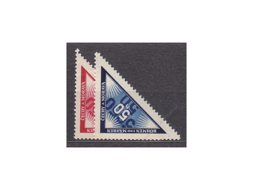 BuM 1939, 50h modrá a červená Doruční, Nr.DR1-2, **