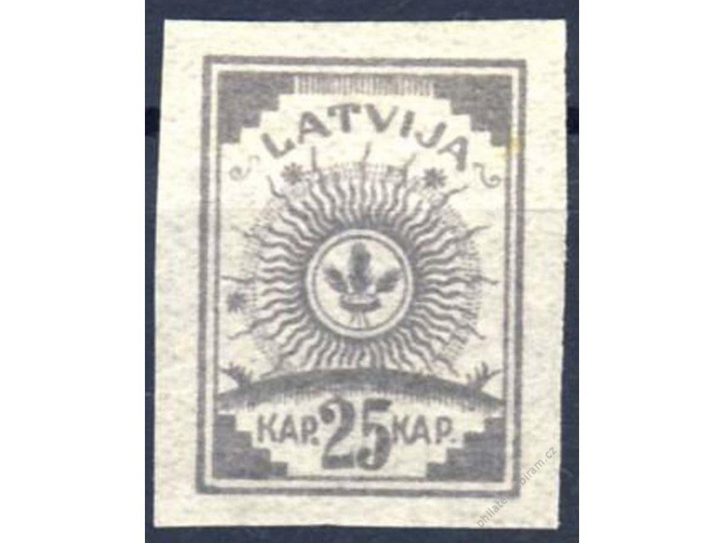 Latvija, 1919, 25Kap šedá, MiNr.11C, (*)