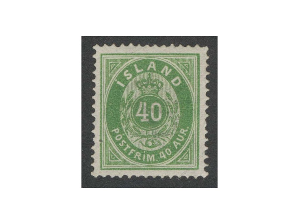 1876, 40A zelená, MiNr.11A, * po nálepce, drobná nečistota v papíru