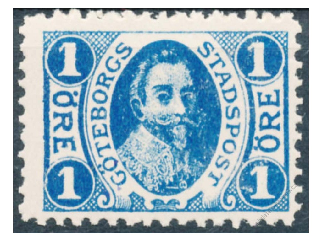 1900, Göteborg, 1Öre modrá, městská pošta, **