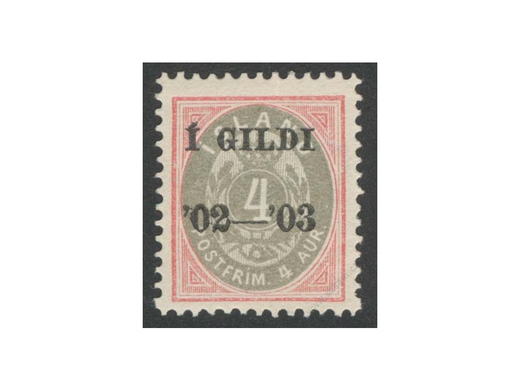 1902, 4A s přetiskem, MiNr.25B, * po nálepce
