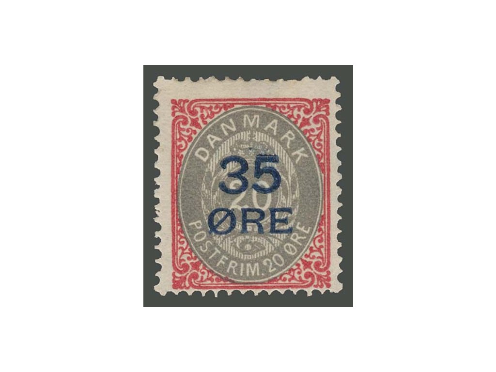 1912, 35Q/20Q karmínová/šedá, MiNr.61, * po nálepce