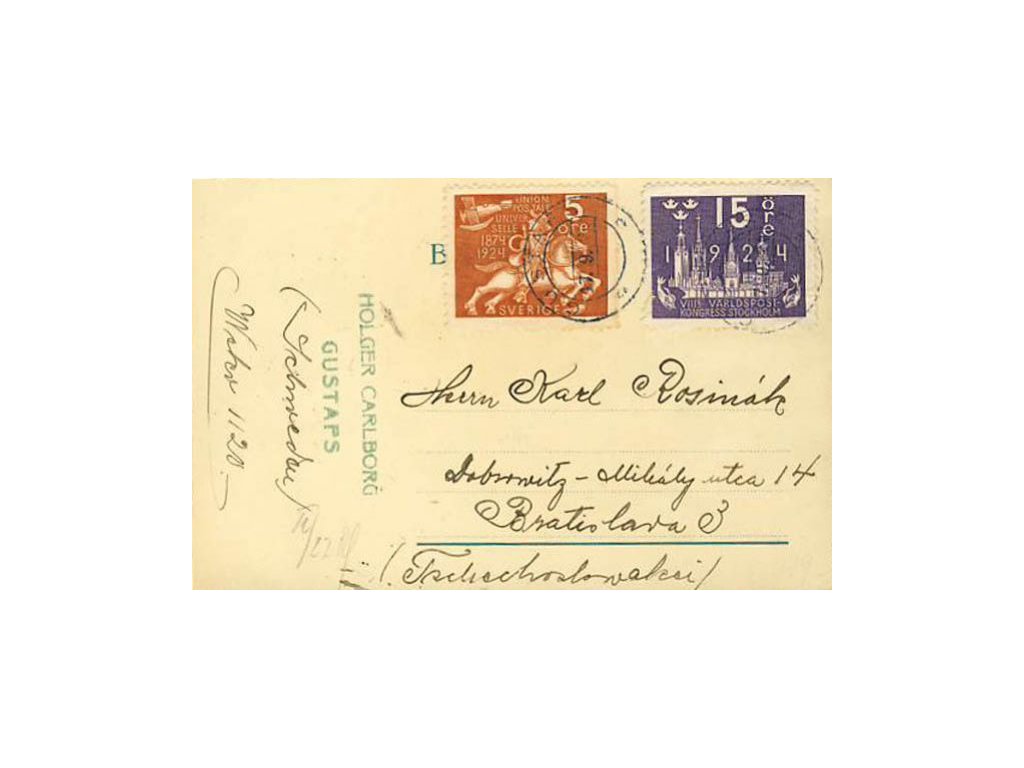 1924, DR Gustav, firemní lístek