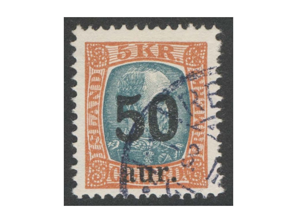 1925, 50A/5Kr Christian, MiNr.113, razítkované