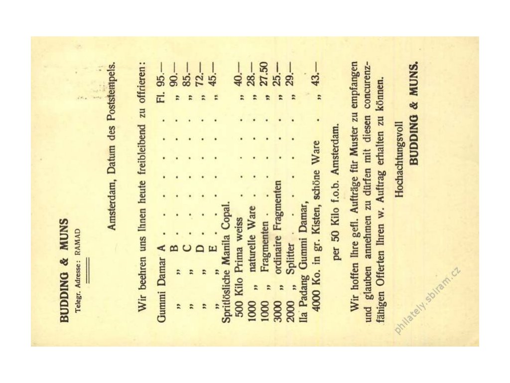 1926, DR Amsterdam, firemní karta zaslaná do ČSR