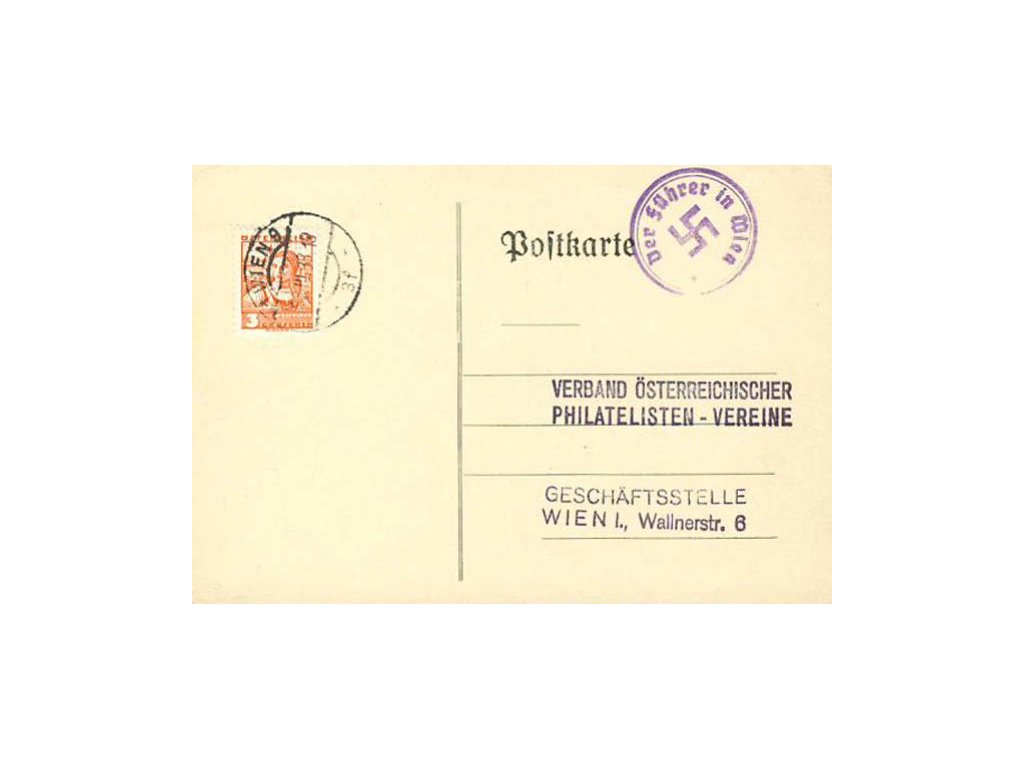 1938, DR Wien 18.3., lístek zaslaný v místě