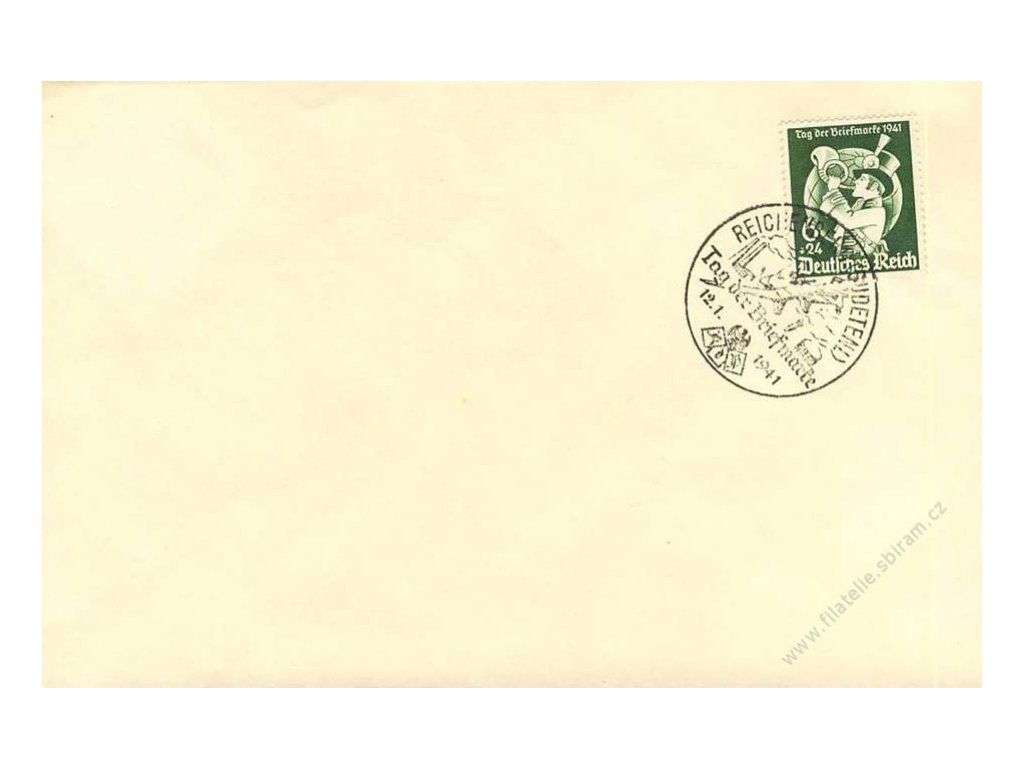 Reichenberg, 1941, Tag der Briefmarke, dopis, neprošlé