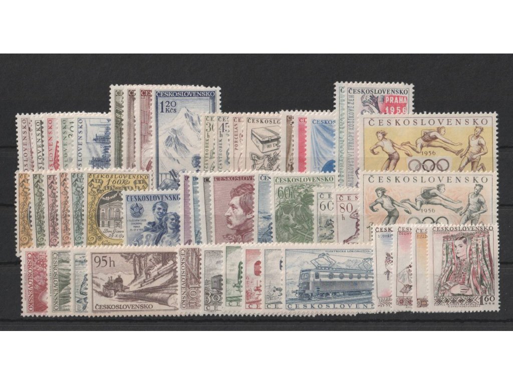 1956, kompletní ročník výplatních známek, ** , ilustrační foto