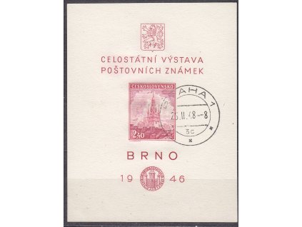 1946, 2.40Kčs aršík Brno, denní razítko, Nr.A437, ilustrační foto