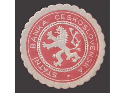 Státní banka Československá, zálepka na dopisy, cca 1935, **