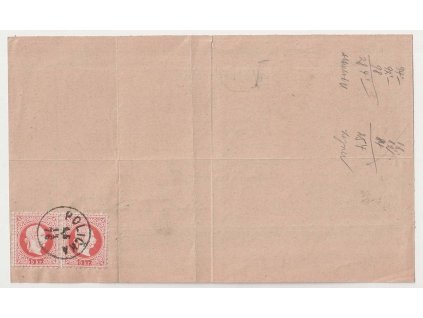 1867, Zpáteční recepis vyfrankovaný známkami 5Kr