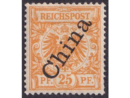 Čína, 1898, 25 Pf Orel, MiNr.5II, těžší * , archový lom