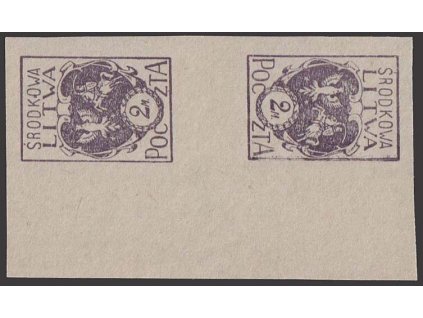 Litwa Šrodkowa, 1920, 2 M Znak, protichůdná dvojice, **