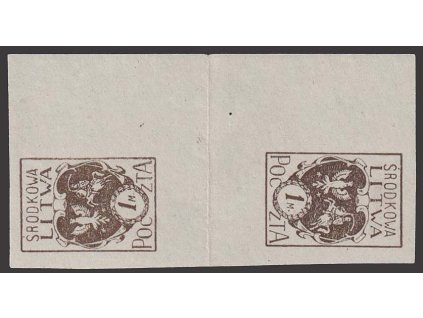 Litwa Šrodkowa, 1921, 1 M Znak, protichůdná dvojice, **