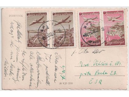 1947, DR Split, pohlednice zaslaná do Prahy, hezké