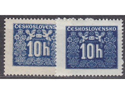 1946, 10h Doplatní, 2 ks - odstíny barev, Nr.DL67, **, ilustrační foto