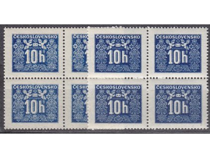1946, 10h Doplatní, 4bloky, 2 ks - odstíny barev, Nr.DL67, **, ilustrační foto