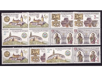 1982, 50h-3Kčs Hrady a zámky, varianty spojek, Nr.A2545-8, **
