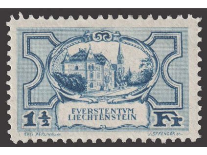 1924, 1 1/2 Fr Kostel, MiNr.71, * po nálepce, dv