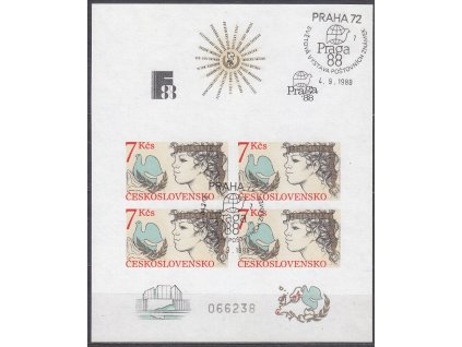 1985, 7Kčs aršík Helsinská konference, nezoubkovaný, číslovaný, pamětní razítko, Nr.A2704B, ilustrační foto