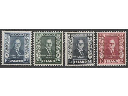 1952, 1.25-10 Kr série Björnsson, MiNr.281-84, **