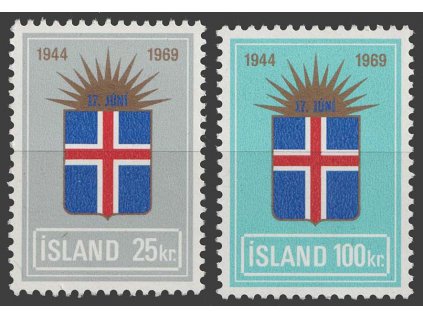 1969, 25-100 Kr série Výročí republiky, MiNr.430-31, **