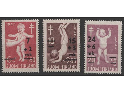 1948, 7-24 (M) přetisková série, MiNr.353-55, **