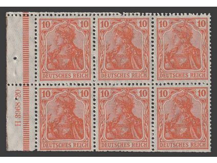 1920, 10 Pf Germanie, H-Blatt 32, **/* , chybějící perforace