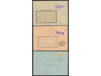 1957/60, 3 ks služebních dopisů vyfr. služebními známkami