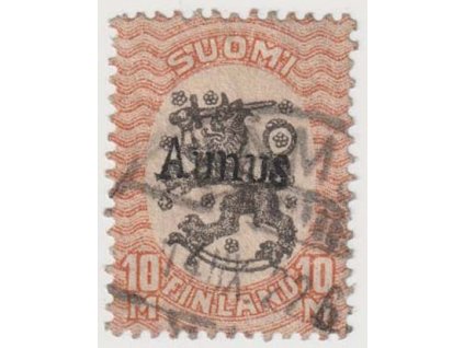 1919, Aunus, 10 M Znak, padělek přetisku, MiNr.8, razítko
