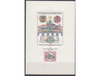 1968, 10Kčs aršík Karlův most, II.náklad, Nr.A1694, **