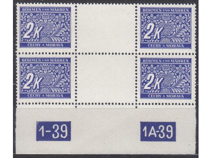 2K modrá, 2meziarší s DČ 1-39 - 1A-39, Nr.DL11, **