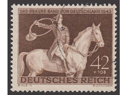 1943, 42Pf Hnědá stuha, MiNr.854, razítkované