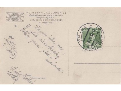1932, Praha, IX. Slet všesokolský, pohlednice, neprošlé