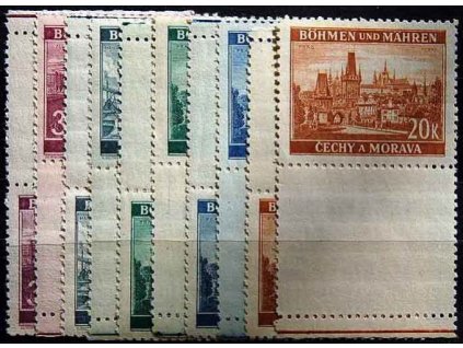 1939, 3-20K Krajinky, kupony H+D, Nr.36-40, **