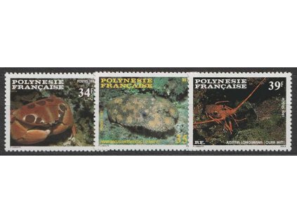 Polynesie, 1987, 34-39 Fr série Kraby, MiNr.473-75, **