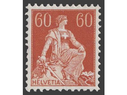 1915, 60 C Helvetia, MiNr.140, * po nálepce